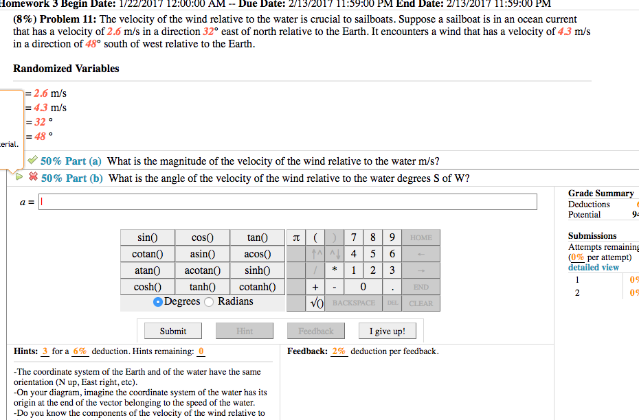 Solved The velocity of the wind relative to the water is | Chegg.com