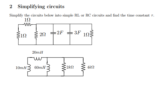 Solved 2 Simplifying circuits Simplify the circuits below | Chegg.com