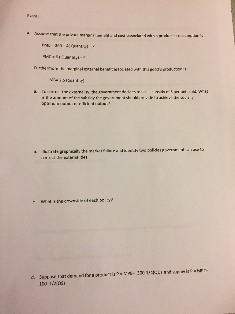 exam-i-a-assume-that-the-private-marginal-benefit-chegg