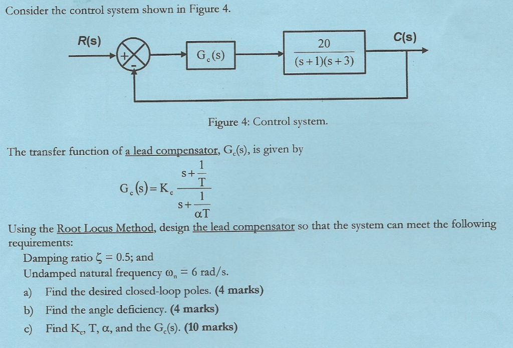 consider the control system shown in figure, the