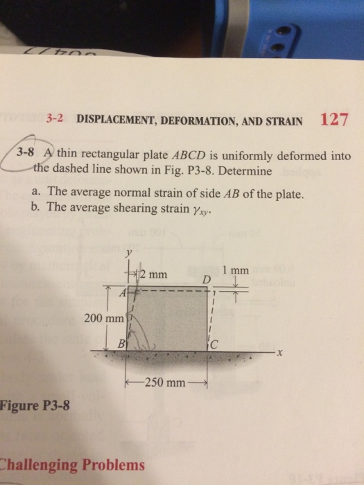 Solved A Thin Rectangular Plate ABCD Is Uniformly Deformed | Chegg.com