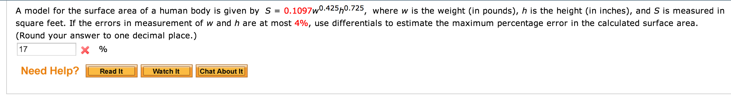 solved-a-model-for-the-surface-area-of-a-human-body-is-given-chegg