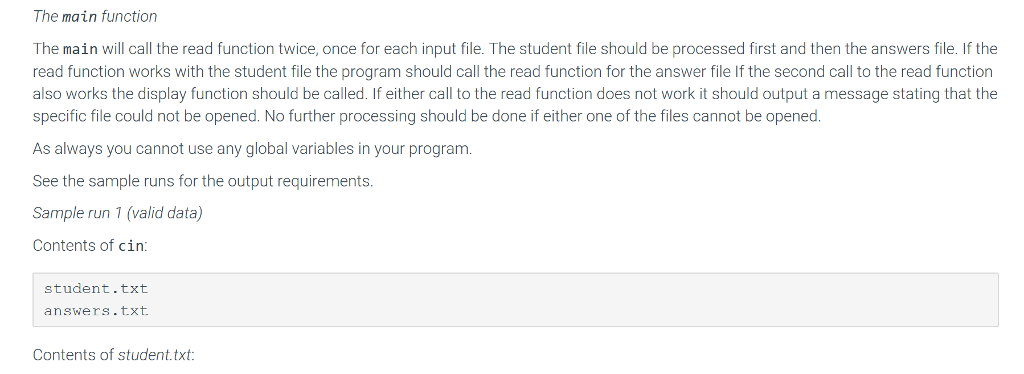 Solved In part 1 you will be creating a quiz grading | Chegg.com