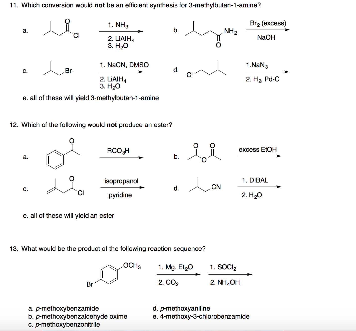 Solved Which conversion would not be an efficient synthesis | Chegg.com