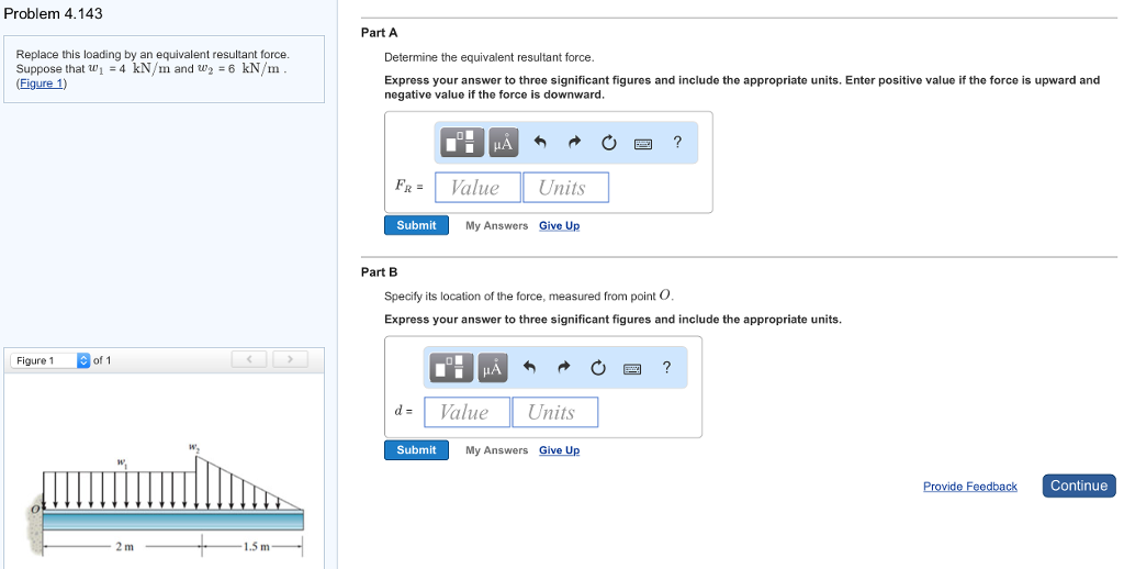 Solved Problem 4.143 Part A Replace this loading by an | Chegg.com