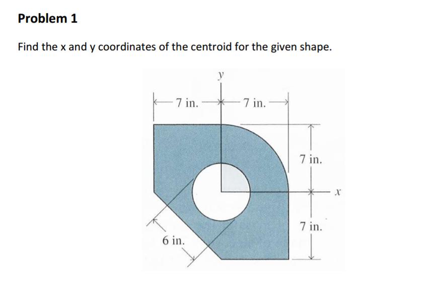 Solved Find the x and y coordinates of the centroid for the | Chegg.com