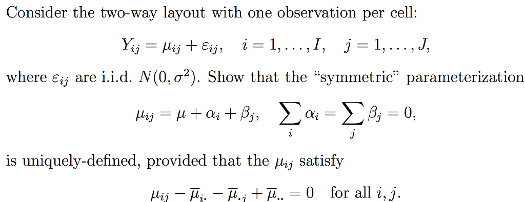 Consider the two-way layout with one observation per | Chegg.com