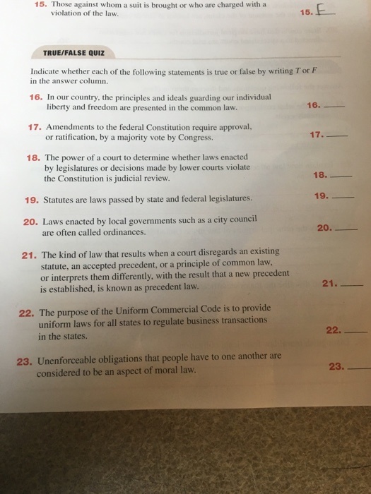 Solved Indicate whether each of the following statements is | Chegg.com