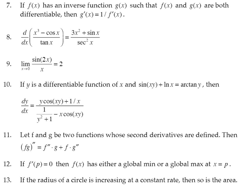 Solved In Each Problem Below Answer True If The Statement Is 