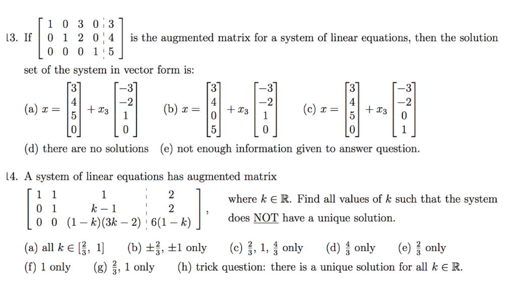 Augmented Matrix