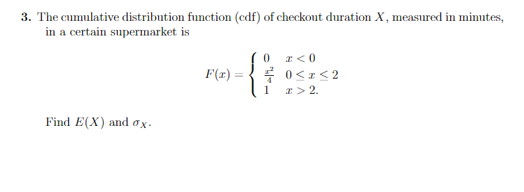 Solved 3. The cumulative distribution function (cdf) of | Chegg.com