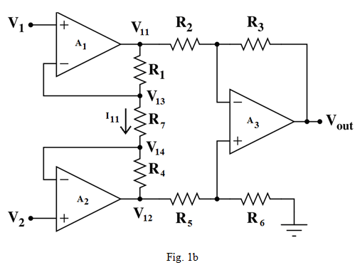 Solved An instrumentation amplifier circuit is shown in Fig. | Chegg.com