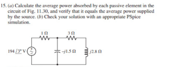 Solved (a) Calculate The Average Power Absorbed By Each | Chegg.com