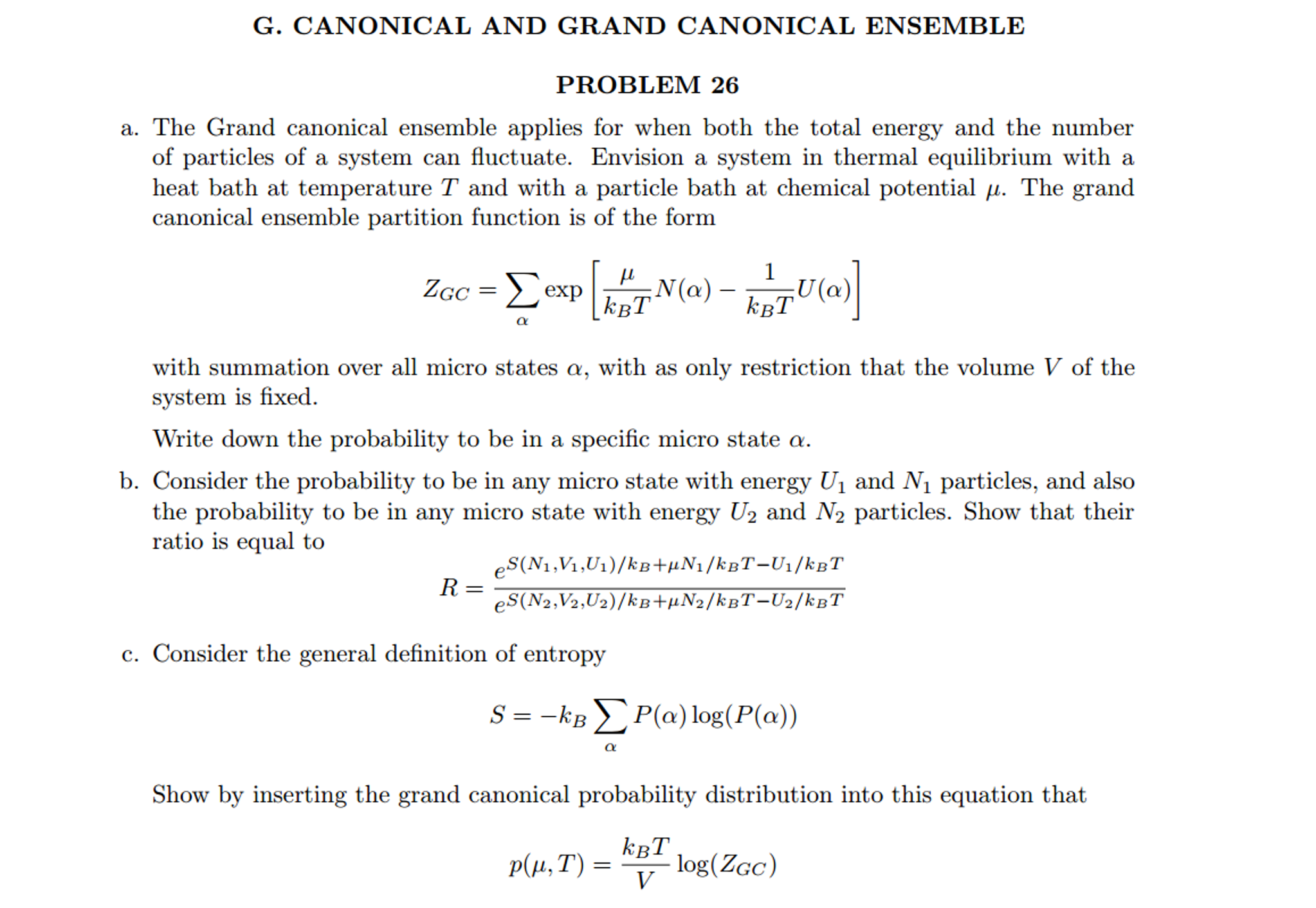 The Grand Canonical Ensemble Applies For When Both Chegg