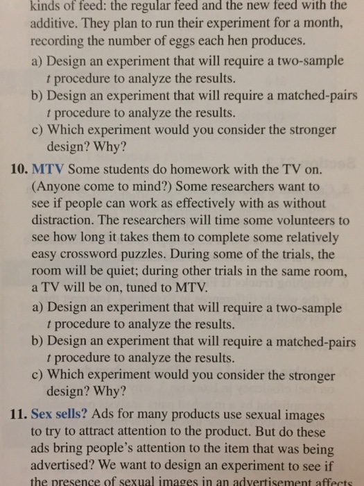 design an experiment t