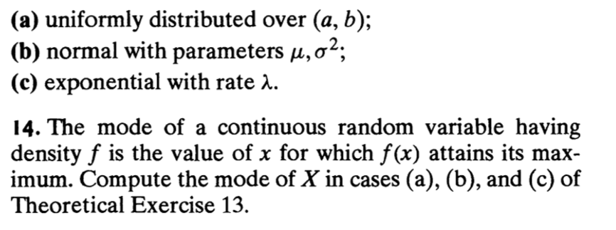 Solved (a) Uniformly Distributed Over (a, B); (b) Normal | Chegg.com