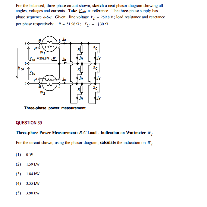 Solved For The Balanced, Three-phase Circuit Shown, Sketch A | Chegg.com