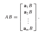 Solved Show that the ith row of the matrix product AB is | Chegg.com