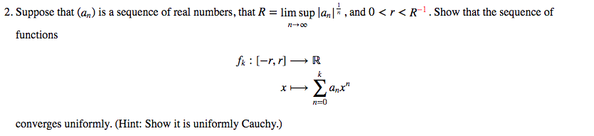 Solved 2. Suppose That (a) Is A Sequence Of Real Numbers, | Chegg.com