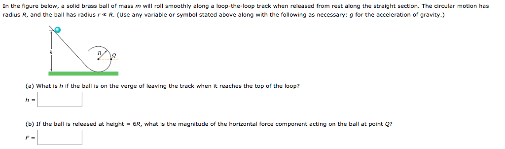 Solved In the figure below, a solid brass ball of mass m | Chegg.com