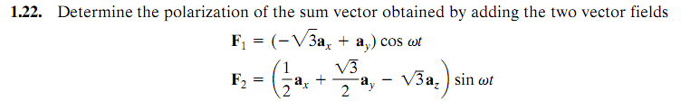 Solved Determine the polarization of the sum vector obtained | Chegg.com