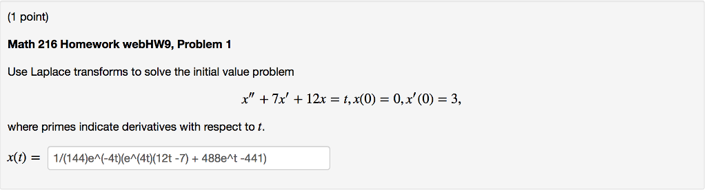 Solved 1 Point Math 216 Homework Webhw9 Problem1 Use Chegg Solved 1 Point Math 216 Homework Webhw9 Problem1 Use Chegg