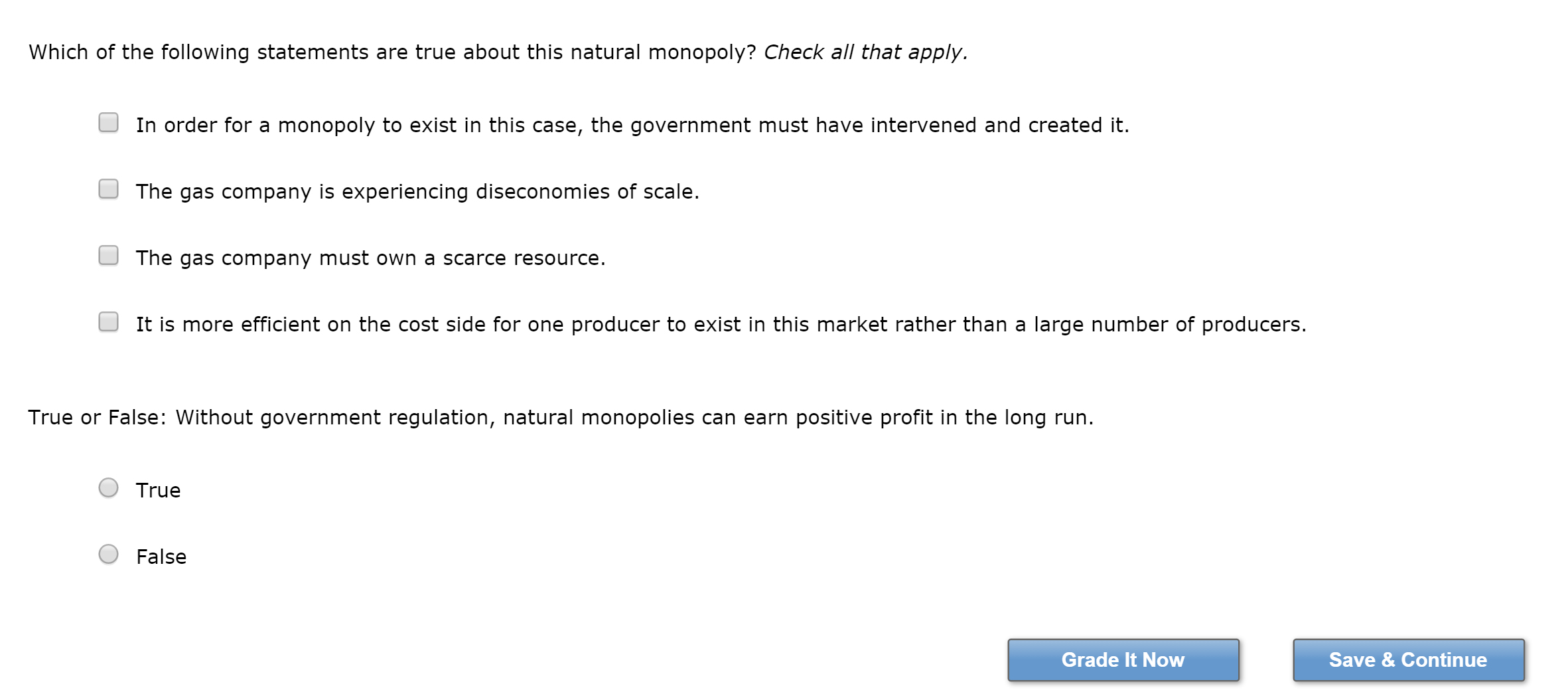 Solved 8. Natural monopoly analysis The following graph