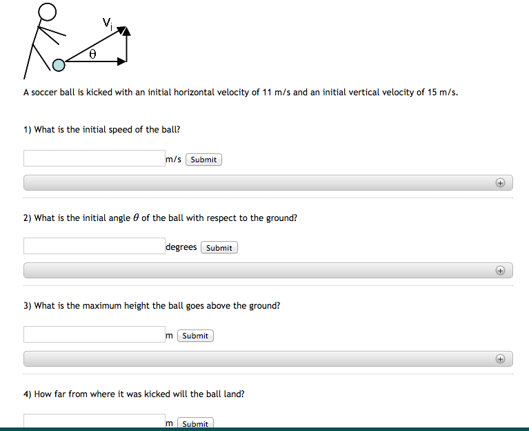 Solved A soccer ball is kicked with an initial horizontal | Chegg.com