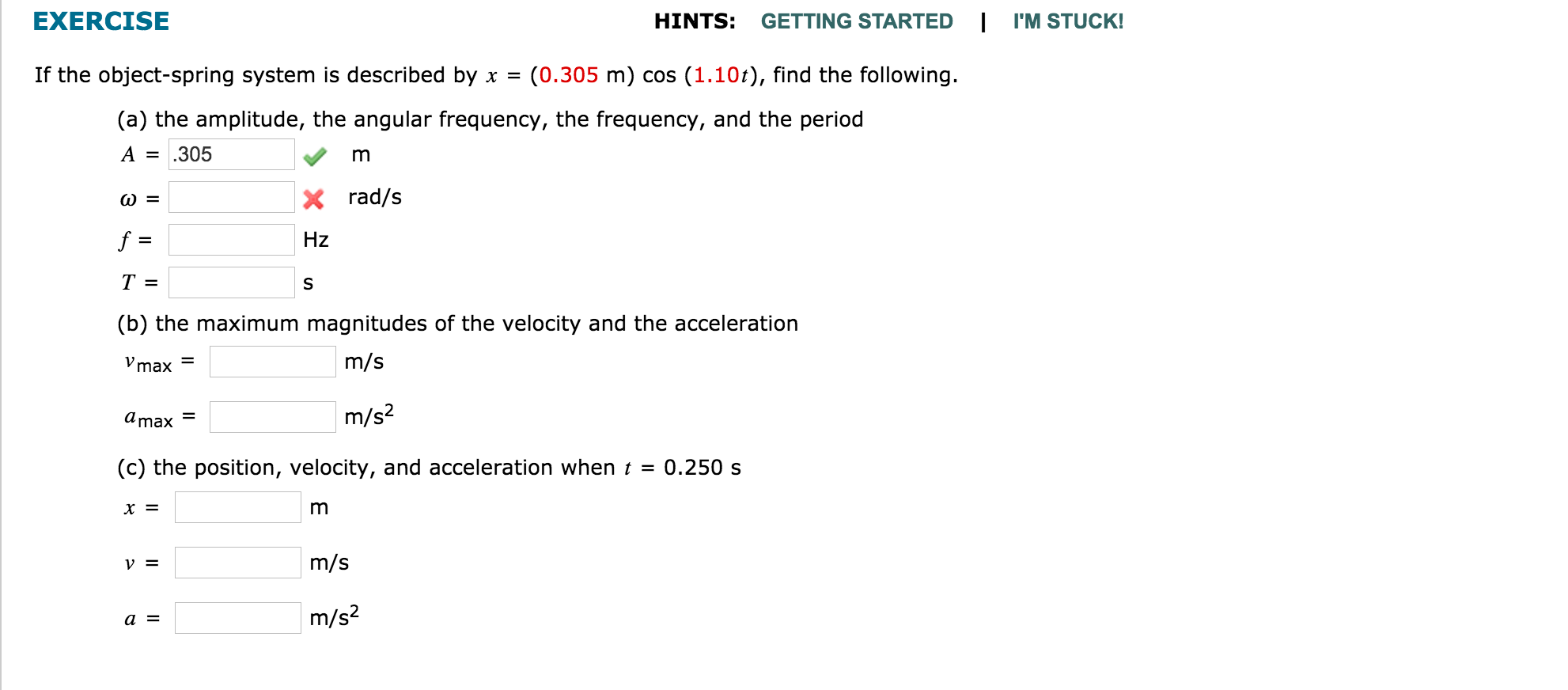 Solved If the object-spring system is described by X = | Chegg.com