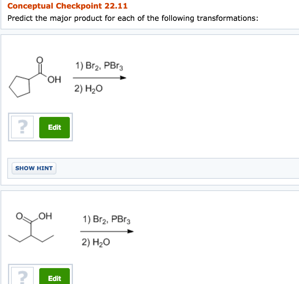 Solved Conceptual Checkpoint 22.11 Predict the major product | Chegg.com