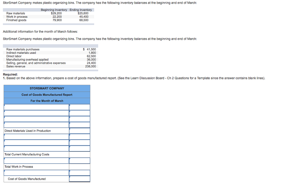Solved StorSmart Company makes plastic organizing bins. The
