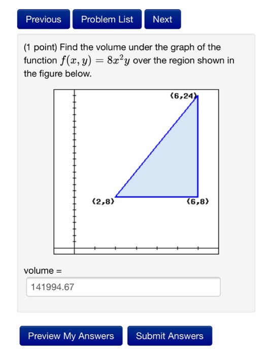 Solved Find The Volume Under The Graph Of The Function F x Chegg