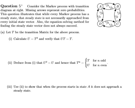 Solved (A!..B Question 51 Consider the Markov proces with | Chegg.com