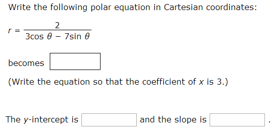 polar to cartesian equation calculator