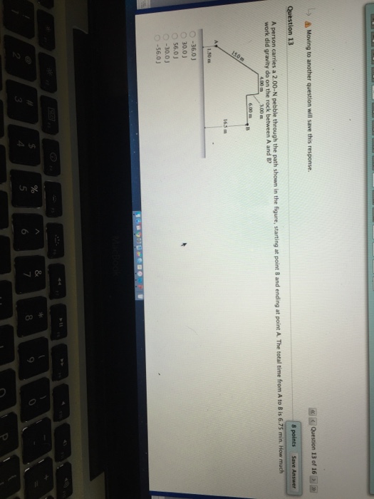 Solved A person carries a 2.00N pebble through the path