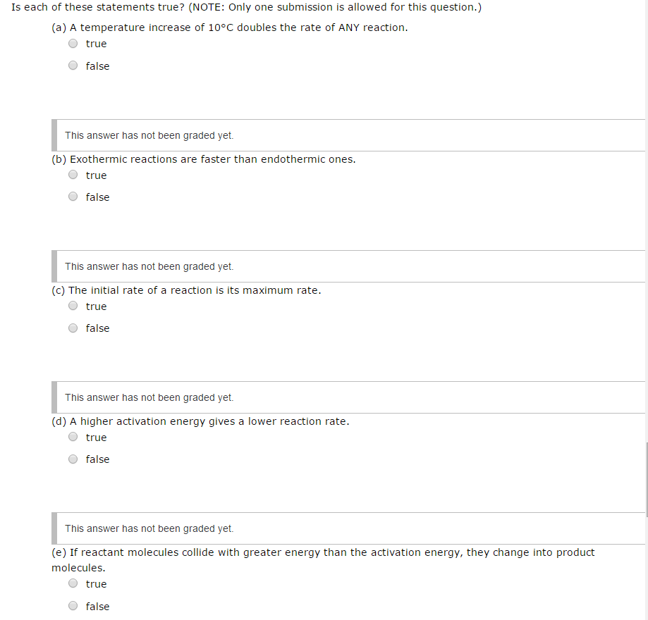Solved Is each of these statements true? (NOTE: Only one | Chegg.com