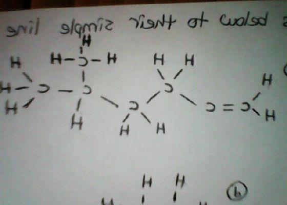Convert the Lewis structure to its simple line equ.