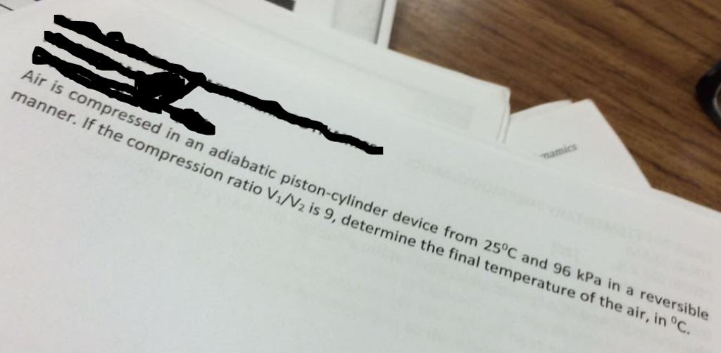 Solved Air is compressed in an adiabatic pistoncylinder