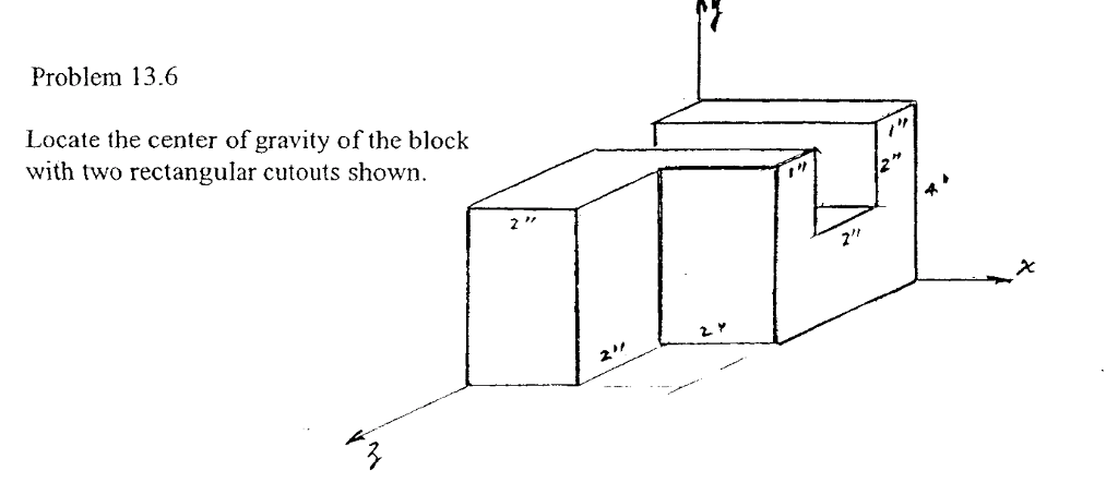 Solved Locate The Center Of Gravity Of The Block With Two | Chegg.com