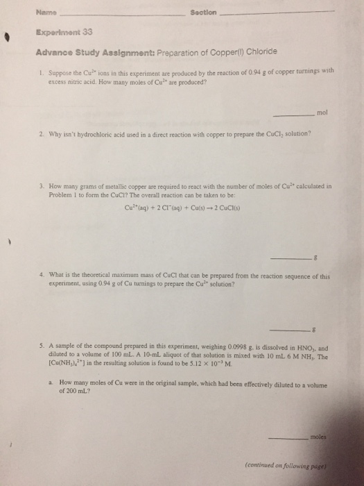 Solved Suppose the Cu^2+ ions in this experiment are | Chegg.com