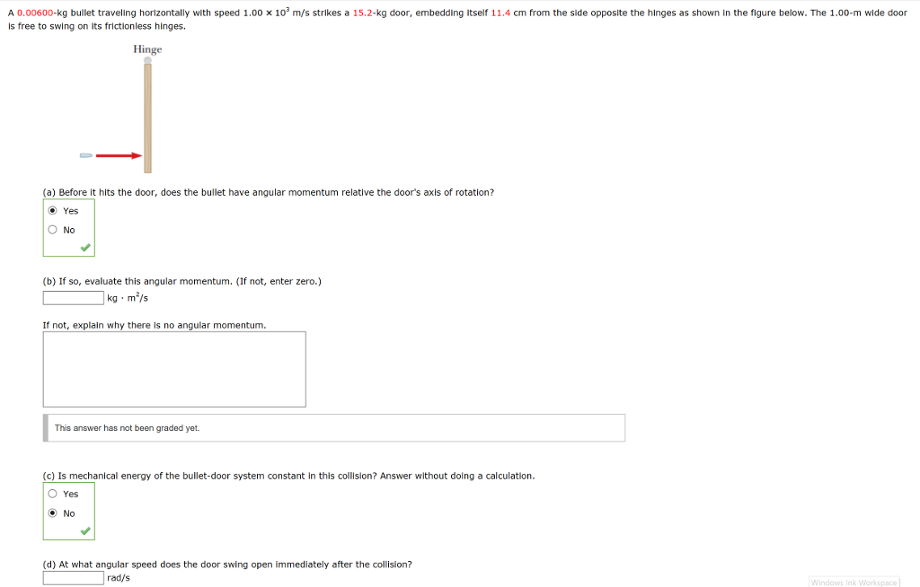 Solved A 0.00600 kg bullet traveling horizontally with speed | Chegg.com