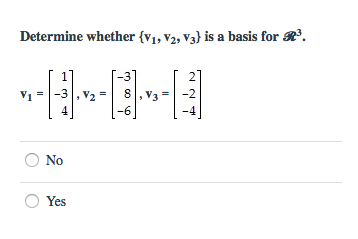 Solved Determine Whether {v_1, V_2, V_3} Is A Basis For R^3. | Chegg.com