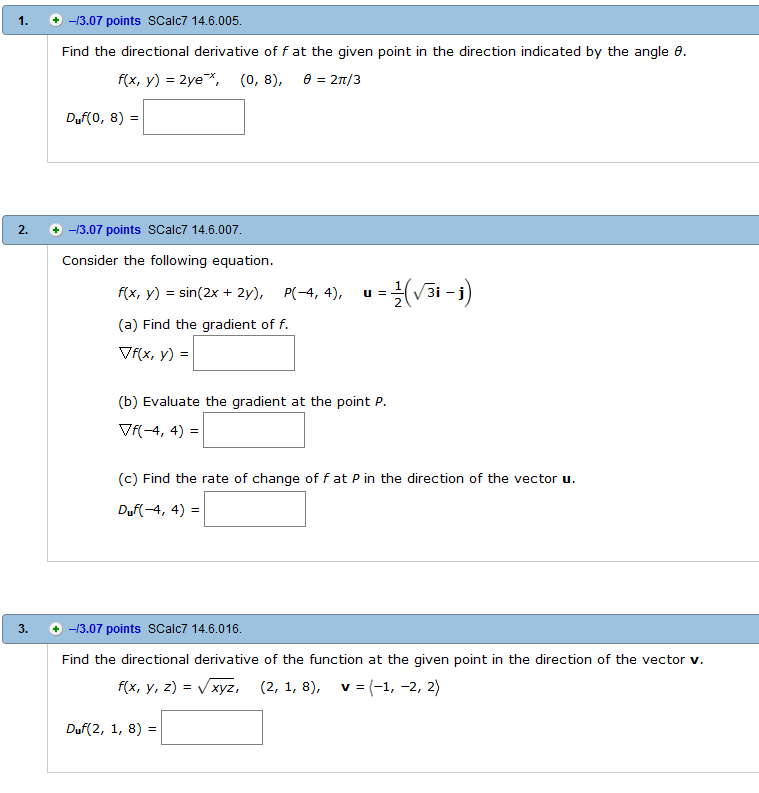 Solved Find The Directional Derivative Of F At The Given