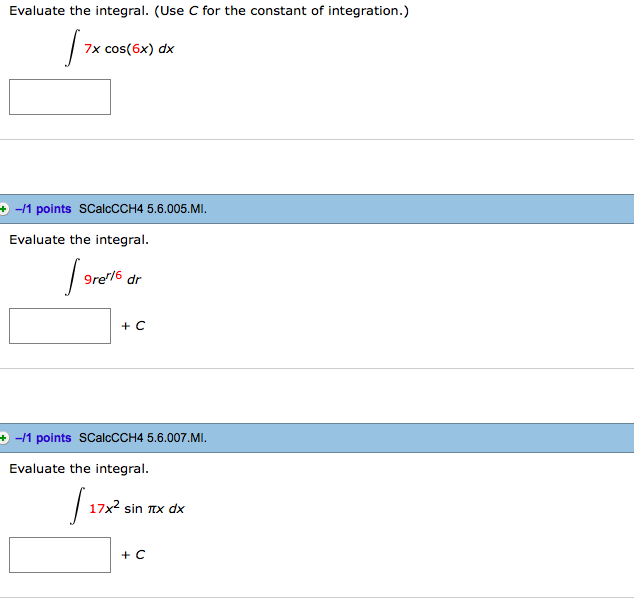 solved-evaluate-the-integral-use-c-for-the-constant-of-chegg