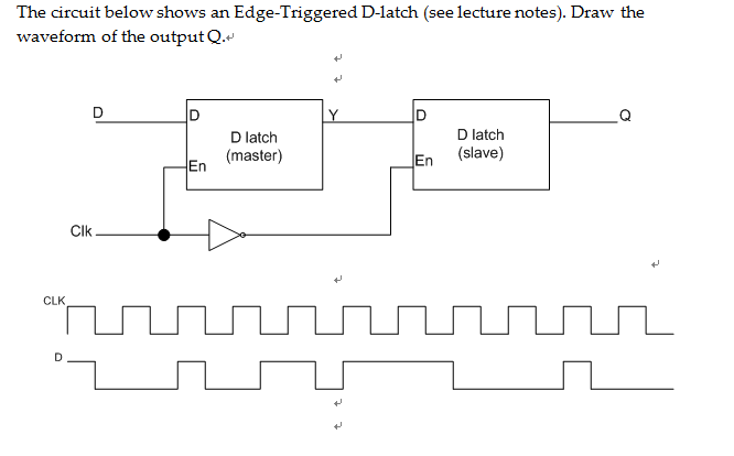 Solved The circuit below shows an Edge-Triggered D-latch | Chegg.com