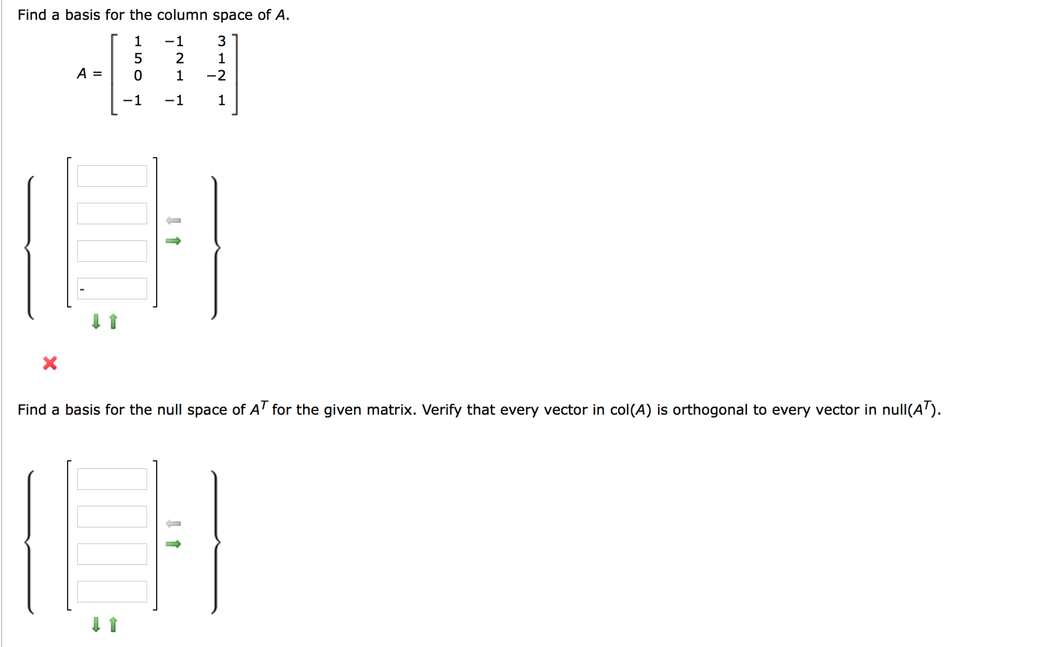 Solved Find a basis for the column space of A. A 1 1 3 Chegg