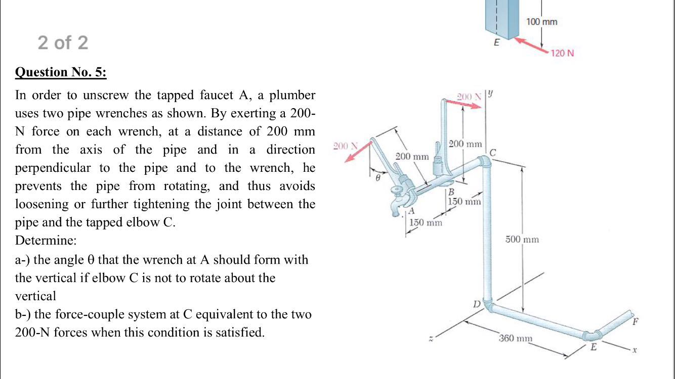 In order to unscrew the tapped faucet A, a plumber