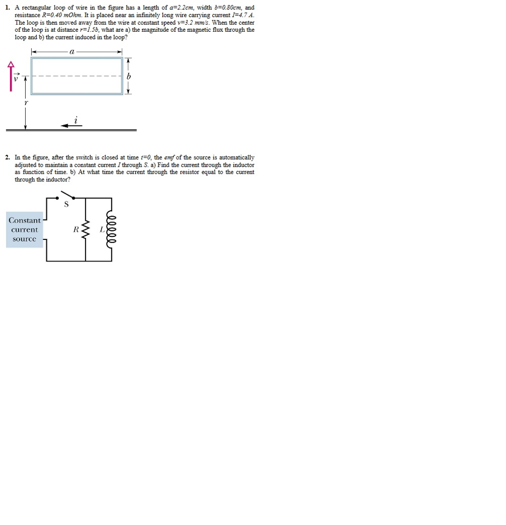 Solved 1. A rectangular loop of wire in the figure has a | Chegg.com