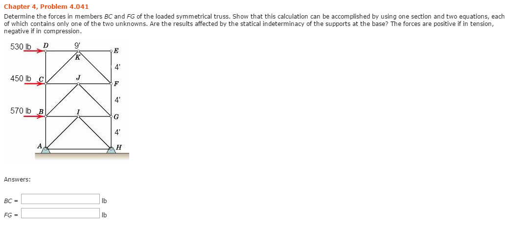 Solved Determine The Forces In Members BC And FG Of The | Chegg.com