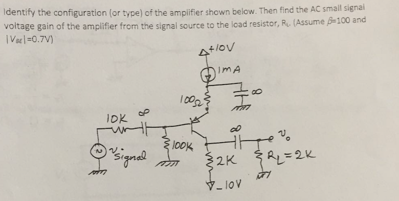 Solved Identify the configuration (or type) of the amplifier | Chegg.com